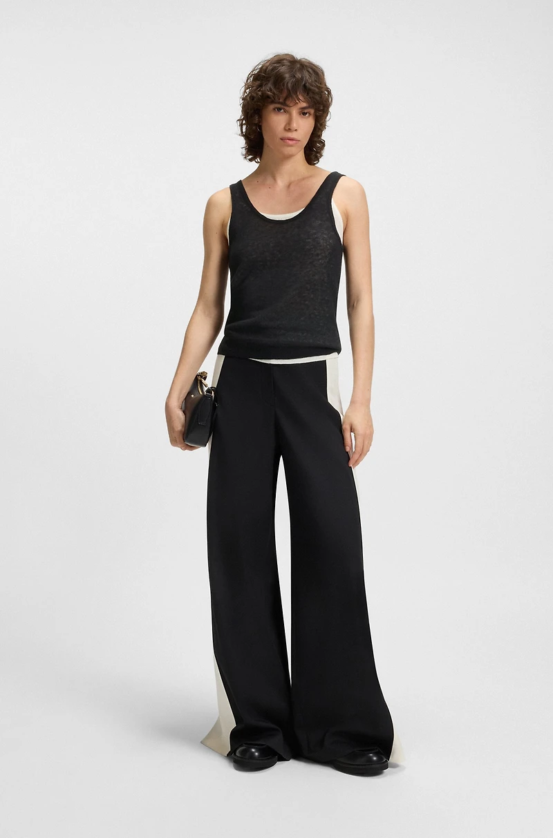 Knitted vest top with layered design