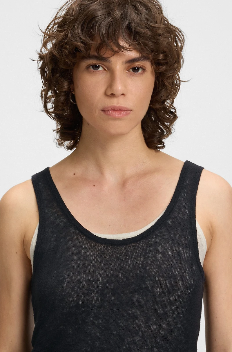Knitted vest top with layered design