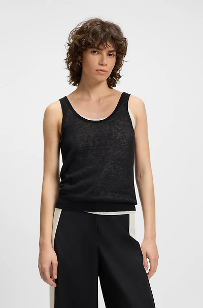 Knitted vest top with layered design