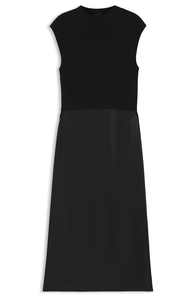 Knitted dress with satin skirt