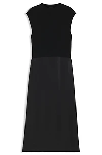 Knitted dress with satin skirt