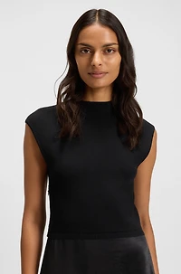 Knitted dress with satin skirt