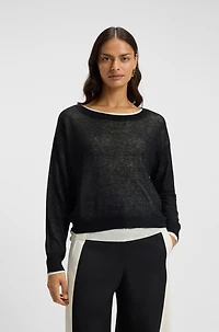 Knitted sweater with layered design