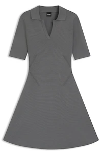 Knitted dress with skipper collar
