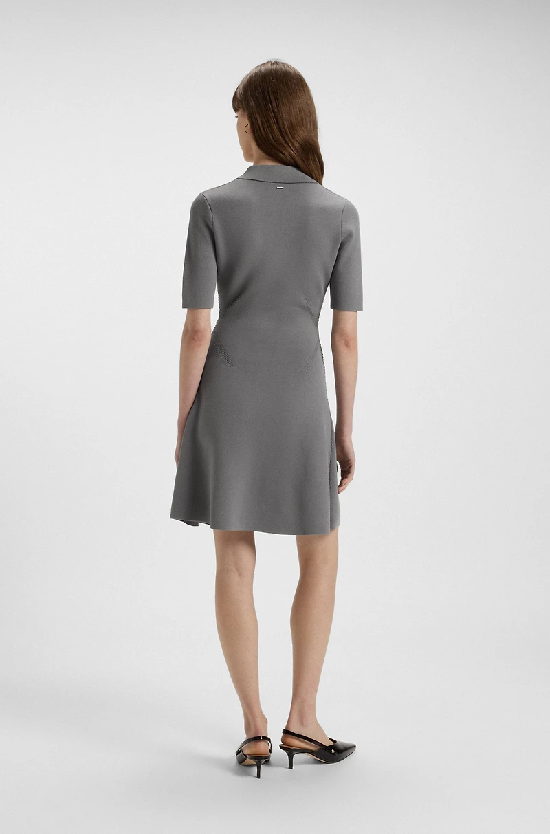 Knitted dress with skipper collar