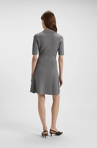 Knitted dress with skipper collar