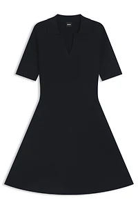 Knitted dress with skipper collar