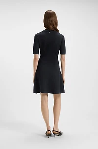 Knitted dress with skipper collar