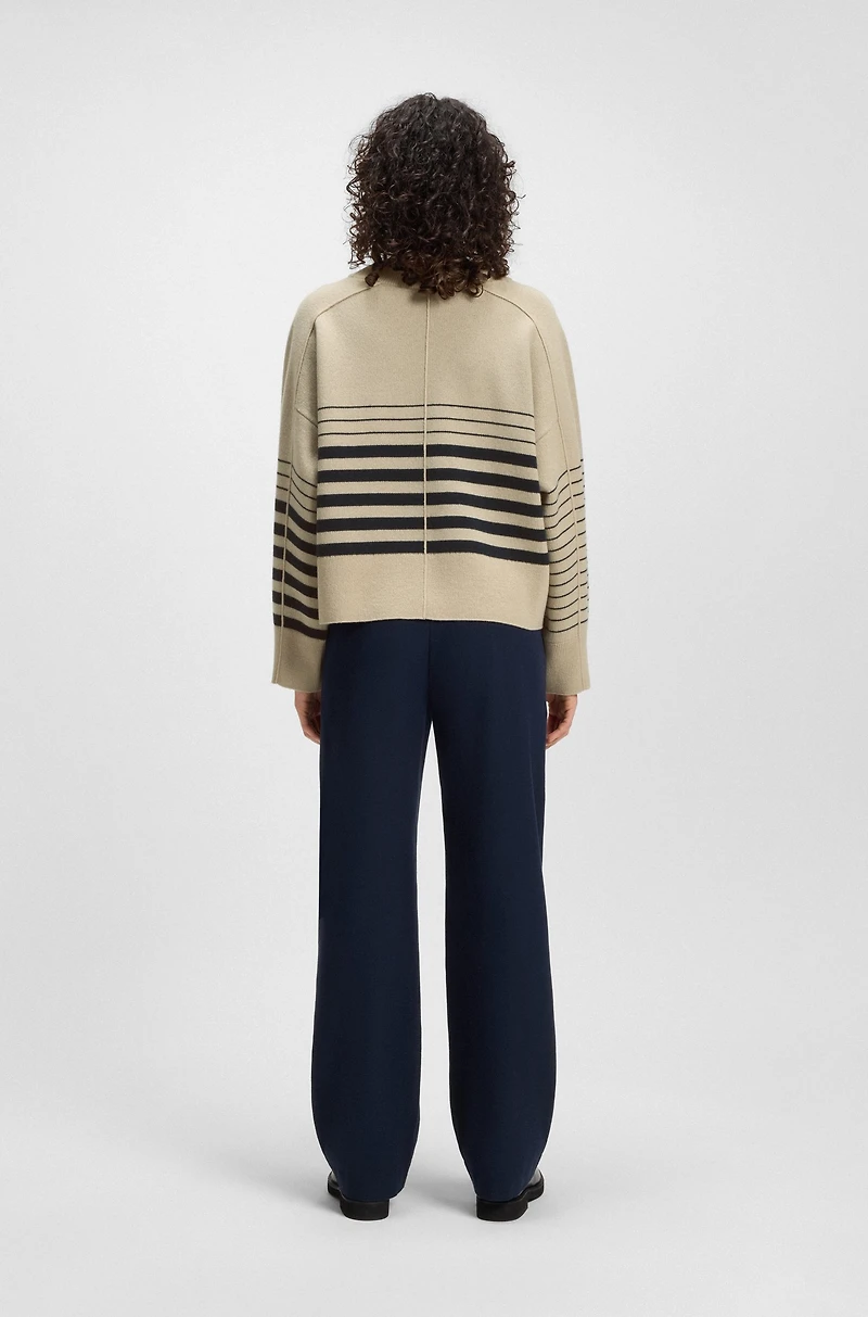 Block-stripe sweater wool and cashmere