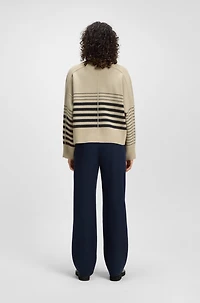 Block-stripe sweater wool and cashmere