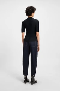 Virgin-wool sweater with mock neck