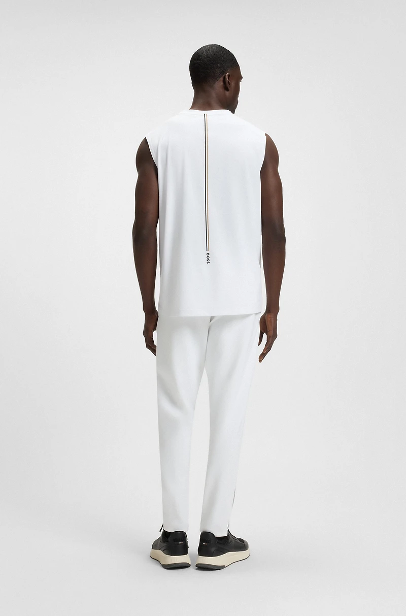 Active stretch-gabardine tracksuit bottoms with thermoregulating technology