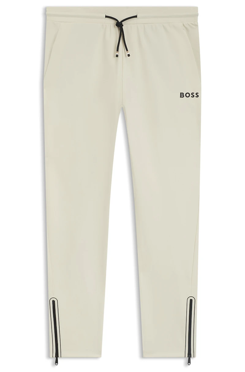 Active stretch-gabardine tracksuit bottoms with thermoregulating technology