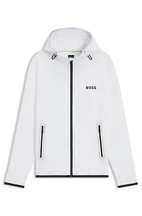 Active stretch-gabardine zip-up hoodie with thermoregulating technology