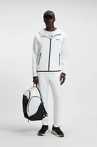 Active stretch-gabardine zip-up hoodie with thermoregulating technology