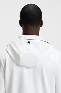 Active stretch-gabardine zip-up hoodie with thermoregulating technology