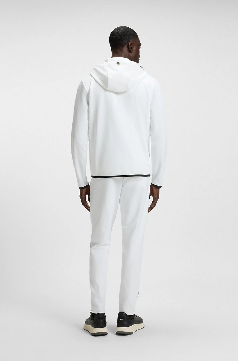 Active stretch-gabardine zip-up hoodie with thermoregulating technology