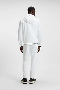 Active stretch-gabardine zip-up hoodie with thermoregulating technology