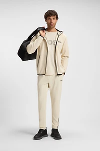 Active stretch-gabardine zip-up hoodie with thermoregulating technology