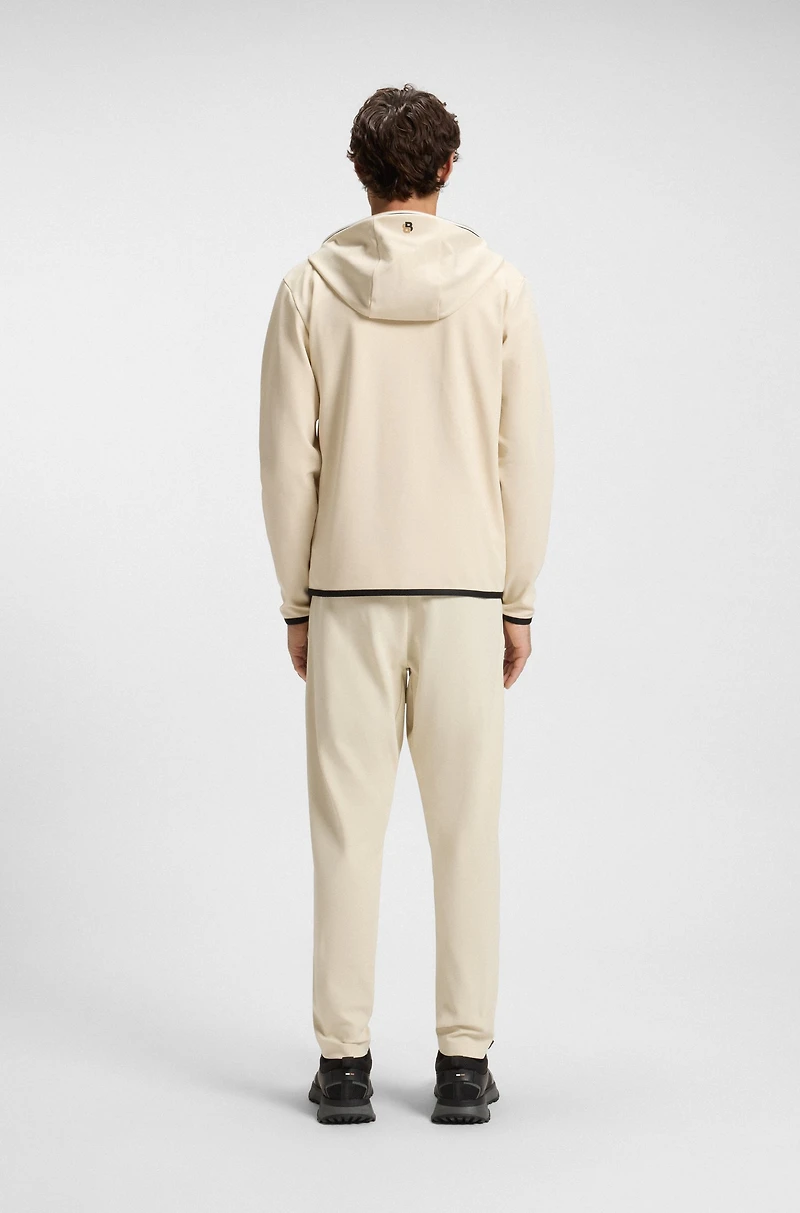 Active stretch-gabardine zip-up hoodie with thermoregulating technology