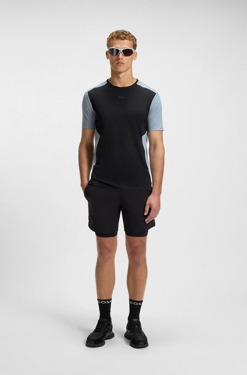 Active mesh-jersey T-shirt with decorative reflective details