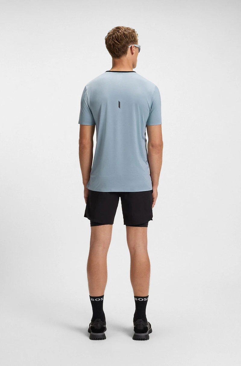 Active mesh-jersey T-shirt with decorative reflective details