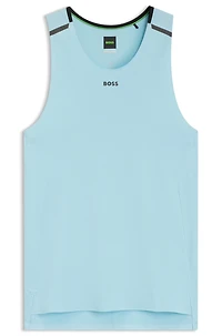 Active mesh-jersey tank top with decorative reflective details