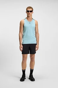 Active mesh-jersey tank top with decorative reflective details