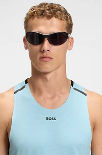 Active mesh-jersey tank top with decorative reflective details