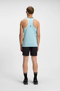 Active mesh-jersey tank top with decorative reflective details