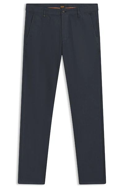 Printed slim-fit trousers stretch cotton