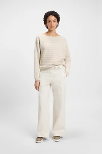 Cotton knitted jacket with mixed structures