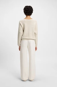Cotton knitted jacket with mixed structures