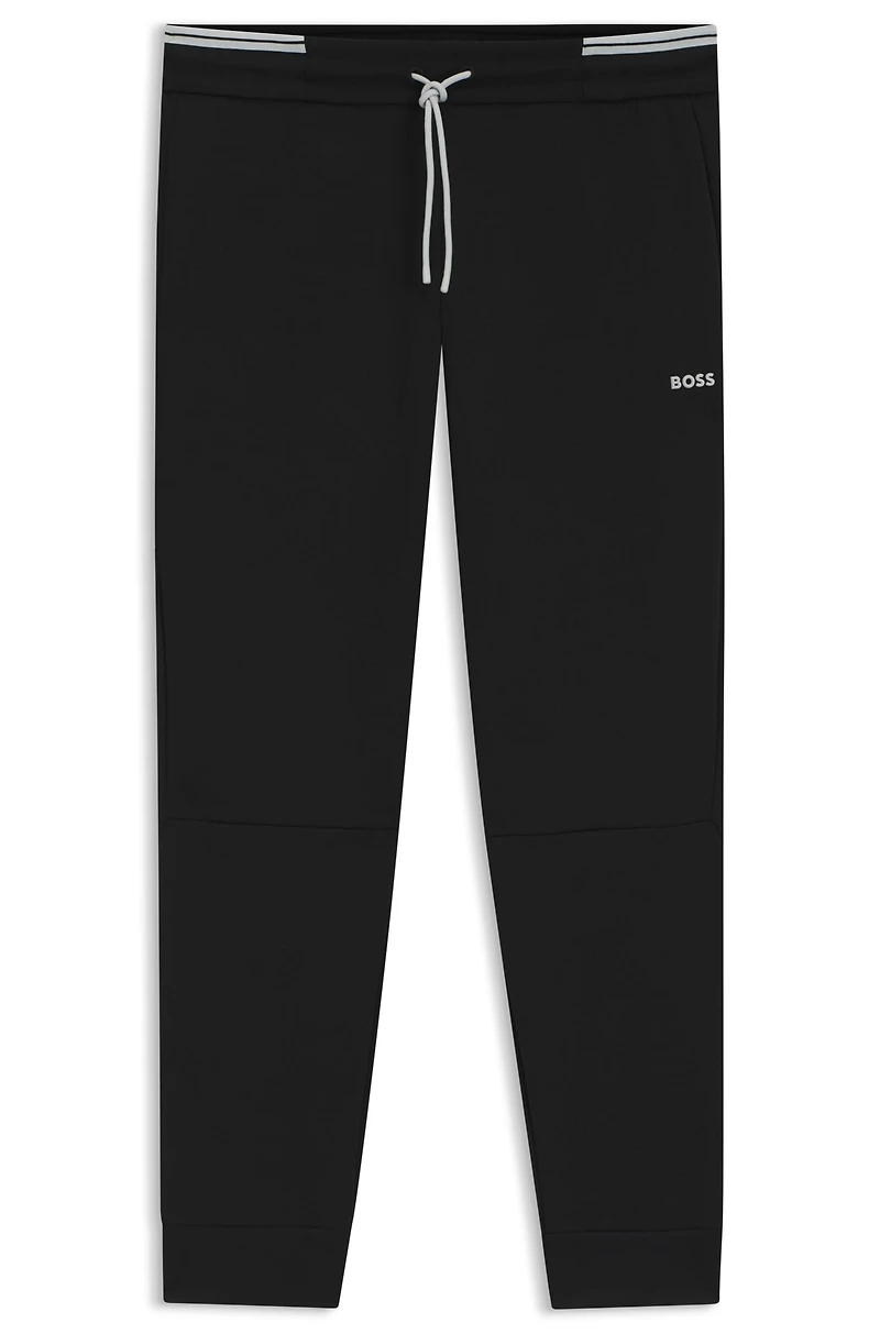 Cotton tracksuit bottoms with striped trims