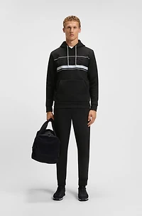 Cotton tracksuit bottoms with striped trims