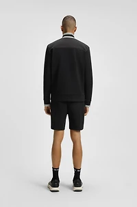 Zip-up sweatshirt with striped trims