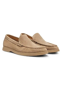 Suede loafers with contrast outsole