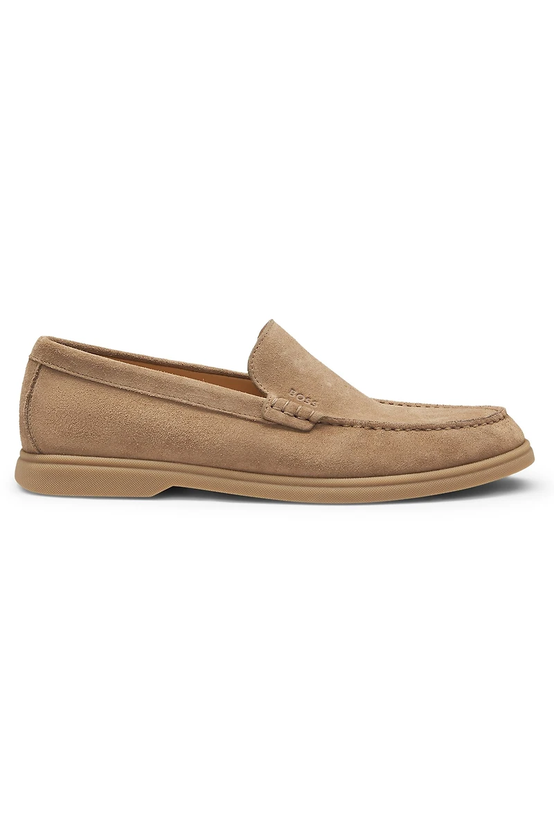Suede loafers with contrast outsole