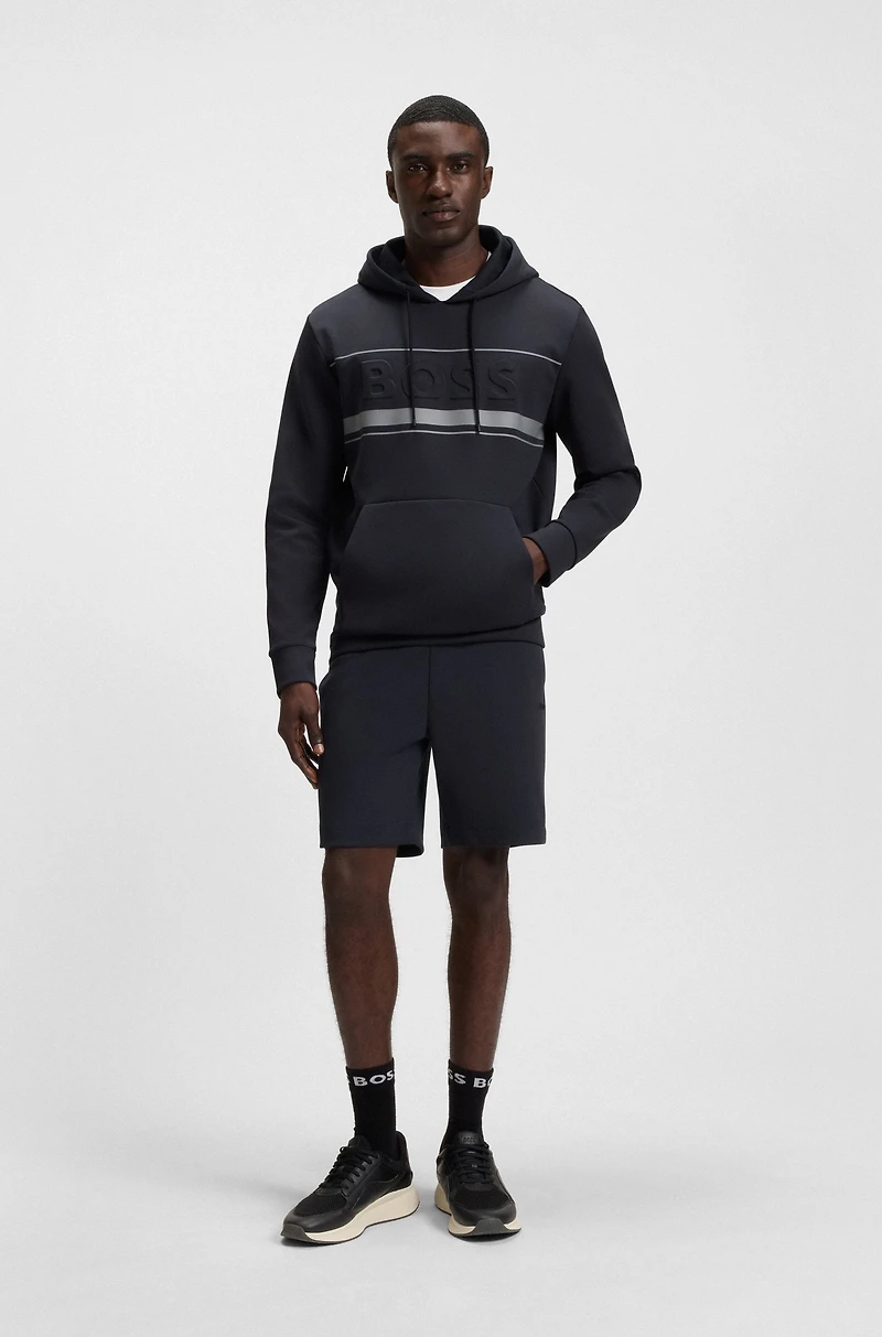 Stripe-detail shorts a cotton blend