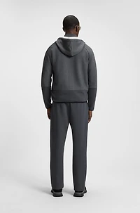 Regular-fit zip-up hoodie quilted jacquard