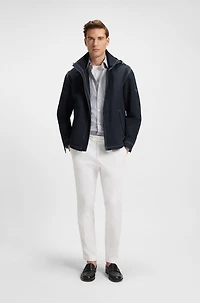 Packable hooded jacket water-repellent mixed fabrics
