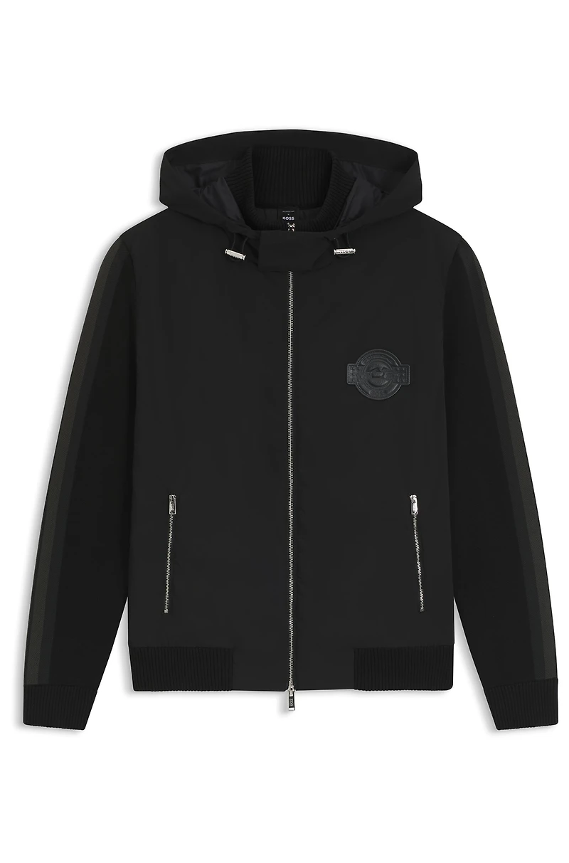 Porsche x BOSS hybrid jacket with sleeve stripes