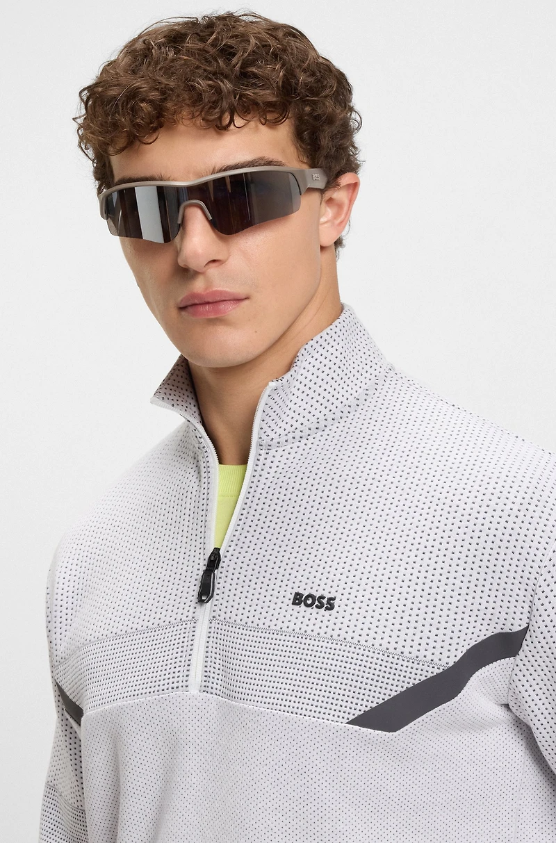 Quilted-jacquard sweatshirt a relaxed fit