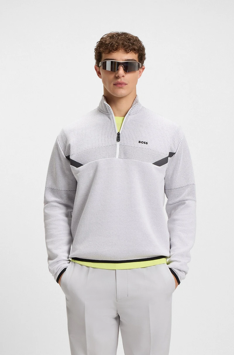 Quilted-jacquard sweatshirt a relaxed fit