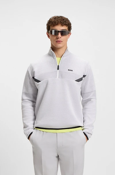 Quilted-jacquard sweatshirt a relaxed fit