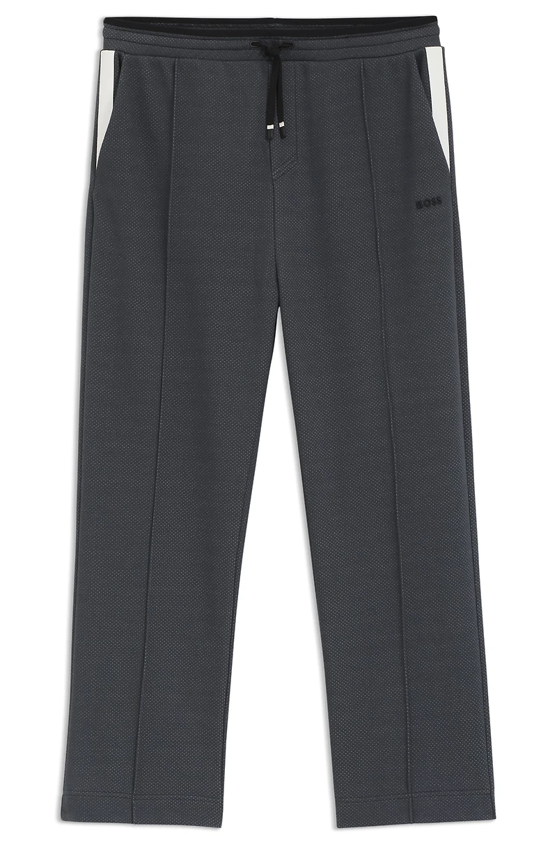 Relaxed-fit tracksuit bottoms quilted jacquard