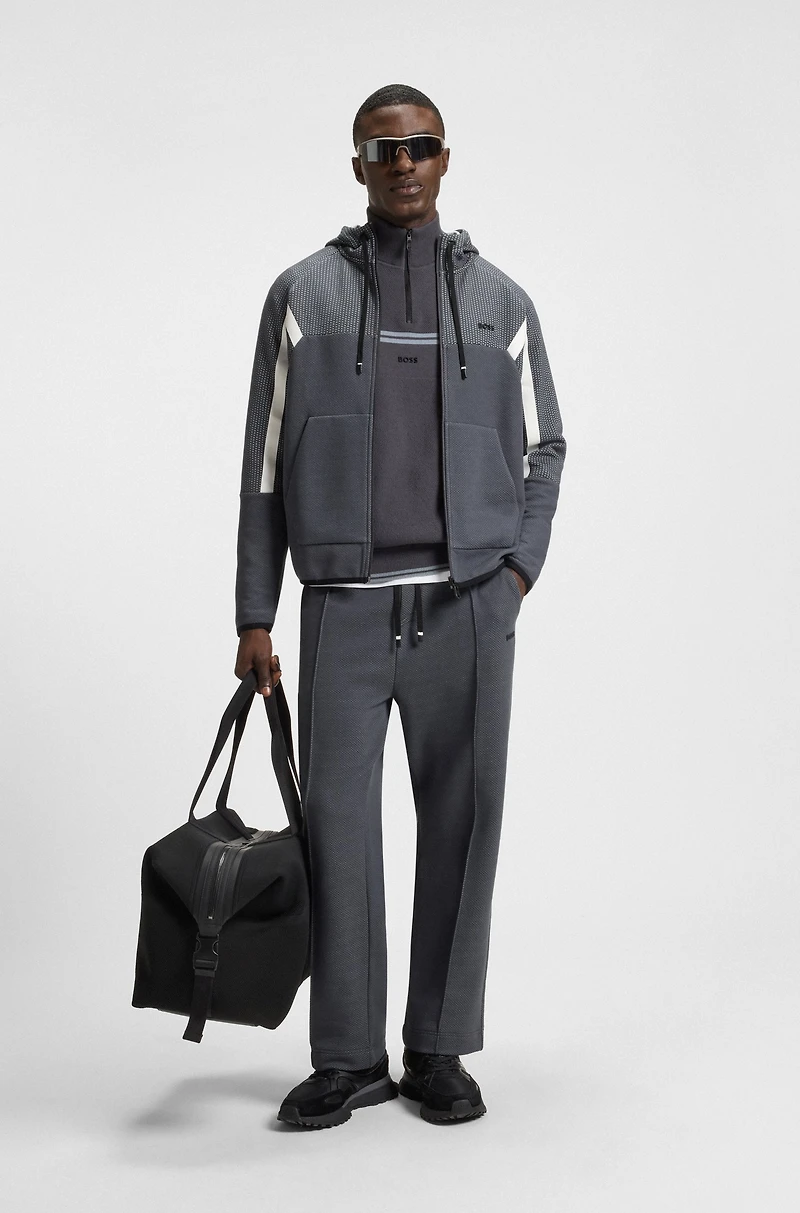 Relaxed-fit tracksuit bottoms quilted jacquard