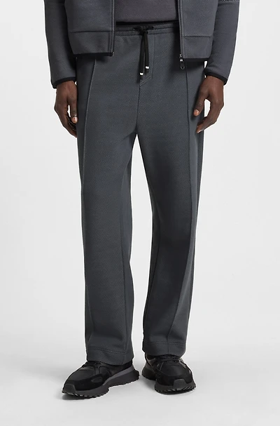 Relaxed-fit tracksuit bottoms quilted jacquard