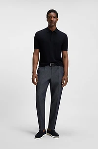 Regular-fit knit polo blended with cotton