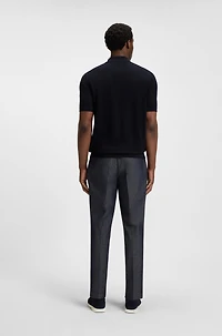 Regular-fit knit polo blended with cotton